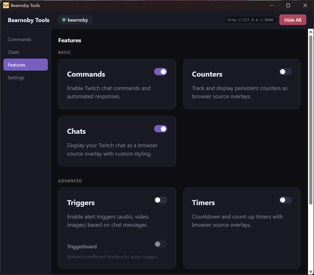 Bearnoby-Tools feature overview